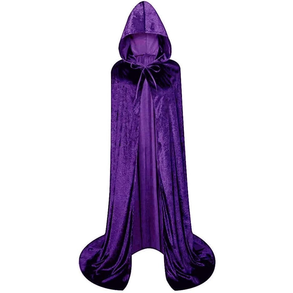 Unisex Full Length Hooded Robe Cloak Long Velvet Cape Cosplay Costume - Medaid - Lebanon