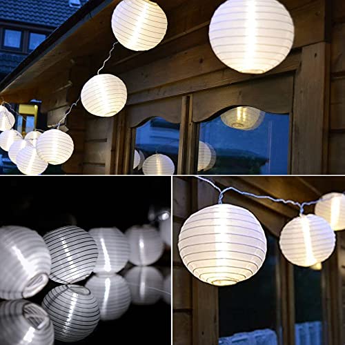 Lezonic - Solar Fairy Lights with 30 LED Lanterns, 8 Modes, Waterproof, 8 Metres