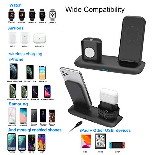 Upwade - 4 in 1 Wireless Charging Station for iPhone, Apple Watch & AirPods