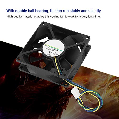 Ashata - 8CM PWM CPU Cooling Fan, DC12V, 0.41A, Temperature Control