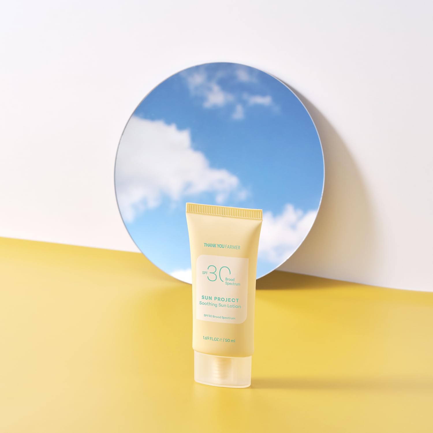 THANKYOU FARMER Sun Project Soothing Sun Lotion SPF 30 - Korean Sunscreen with Centella Asiatica - Dermatologist Tested, Broad Spectrum, Hydrating, Lightweight, No White Cast - 1.69 fl oz - Medaid International