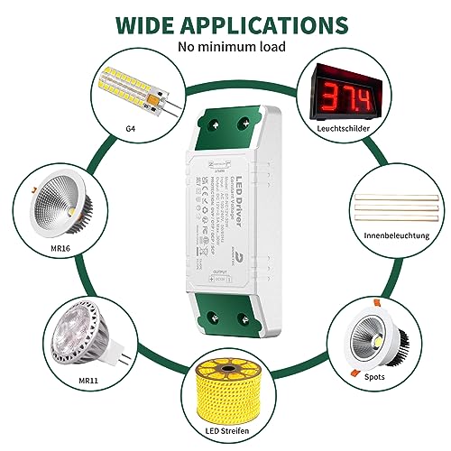 DUSKTEC - 12V 30W LED Driver Transformer for LED Strip Lights and Bulbs