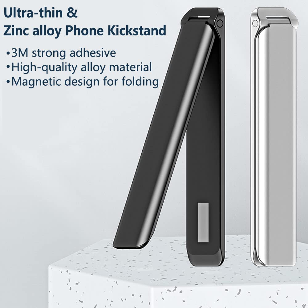 Kinizuxi Cell Phone Kickstand 2Packs, Vertical and Horizontal Aluminum Phone Stand for Desk,Adjustable Phone Holder Stand for Desk Compatible with iPhone,Samsung, iPad, Tablets and More-Silver - Medaid International
