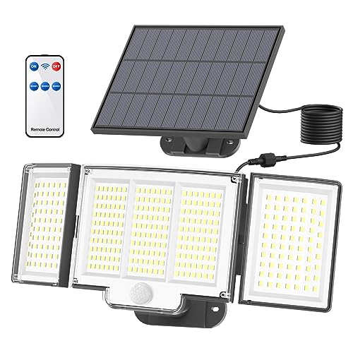 Sigrill - Solar Spotlight with Motion Sensor, 348 LEDs, IP67 Waterproof, 3 Modes