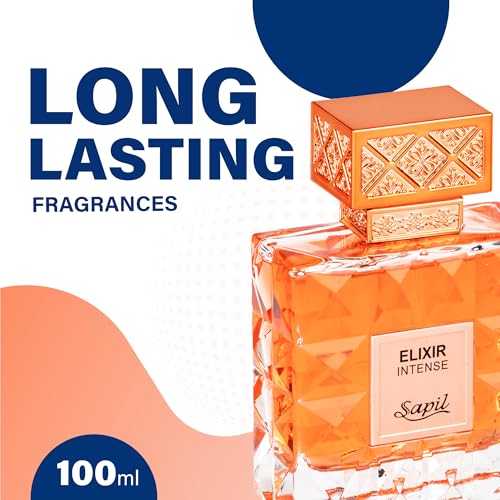 Sapil Elixir Intense Unisex Eau De Parfum – Fresh Spicy Rose Blend with Vanilla & Amber – Long-Lasting Premium Arabic Perfume for Men & Women – 3.38 oz - Medaid International