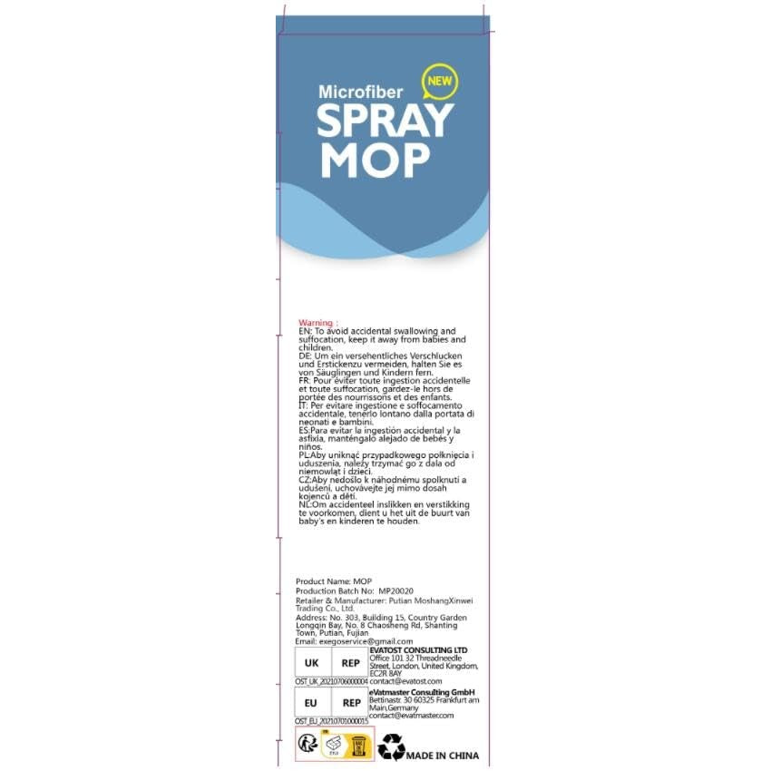 Microfiber Spray Mops for Floors Cleaning: EXEGO Dust Mop Wet Mop with 3 Washable Resuable Pads -440ML Refillable Bottle and 1 Scraper - Flat Floor Mop for Hardwood Laminate Ceramic Tiles Vinyl Woood - Medaid International