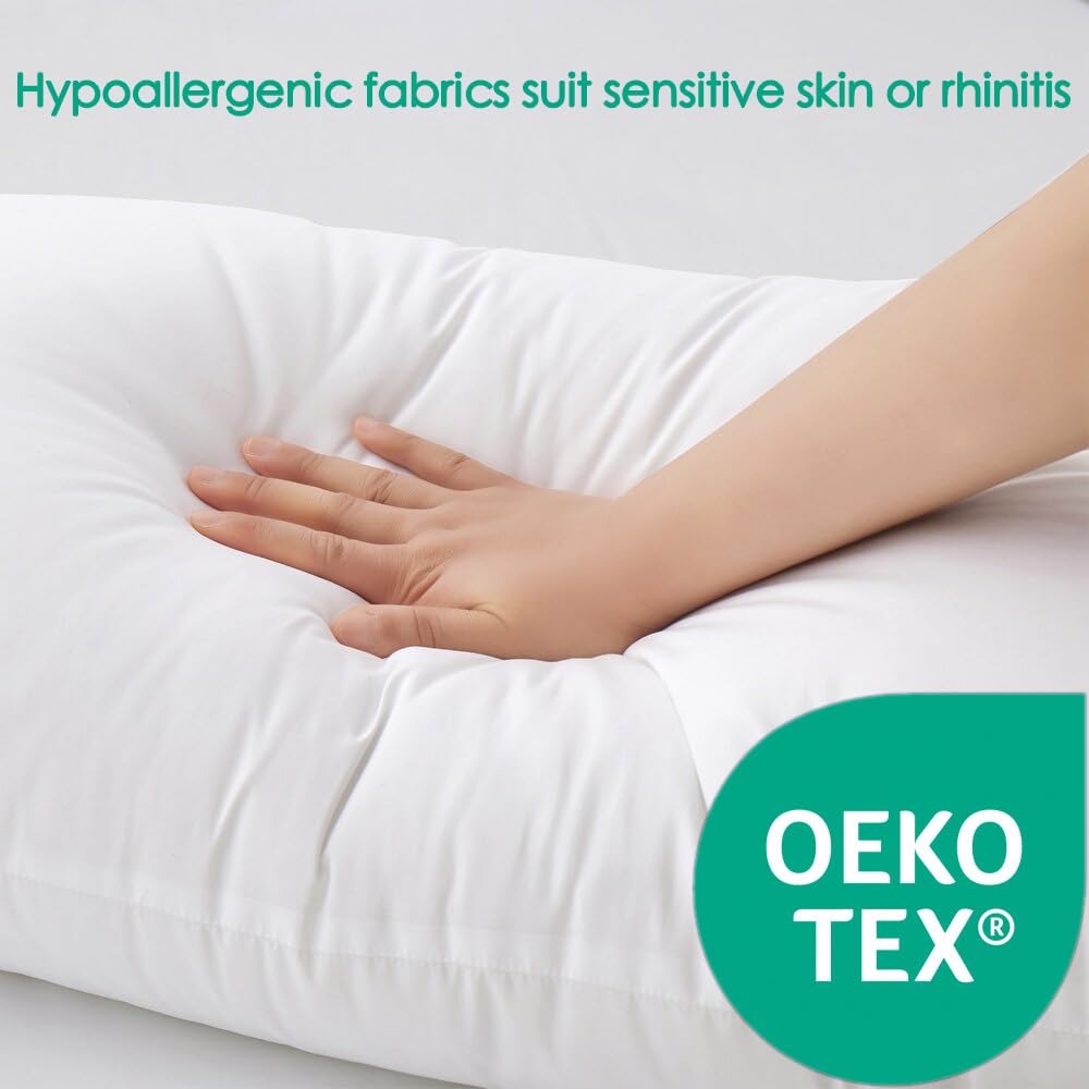 Hotel Collection Bed Pillows Standard Size Set of 4 Back Sleeper Pillow for Adults Stomach Kids Side Sleeping Medium Soft Plush Fluffy White 20x26 inches - Medaid International