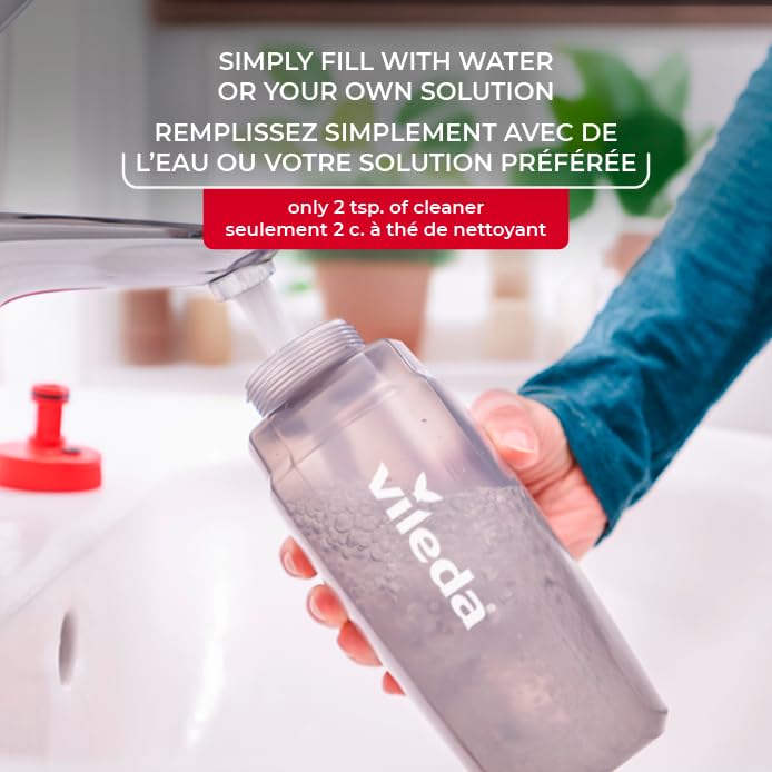 Vileda Promist Max Spray Mop - 360 Degree Swivel, Red, Cotton Head, Multiple Surfaces - Medaid International