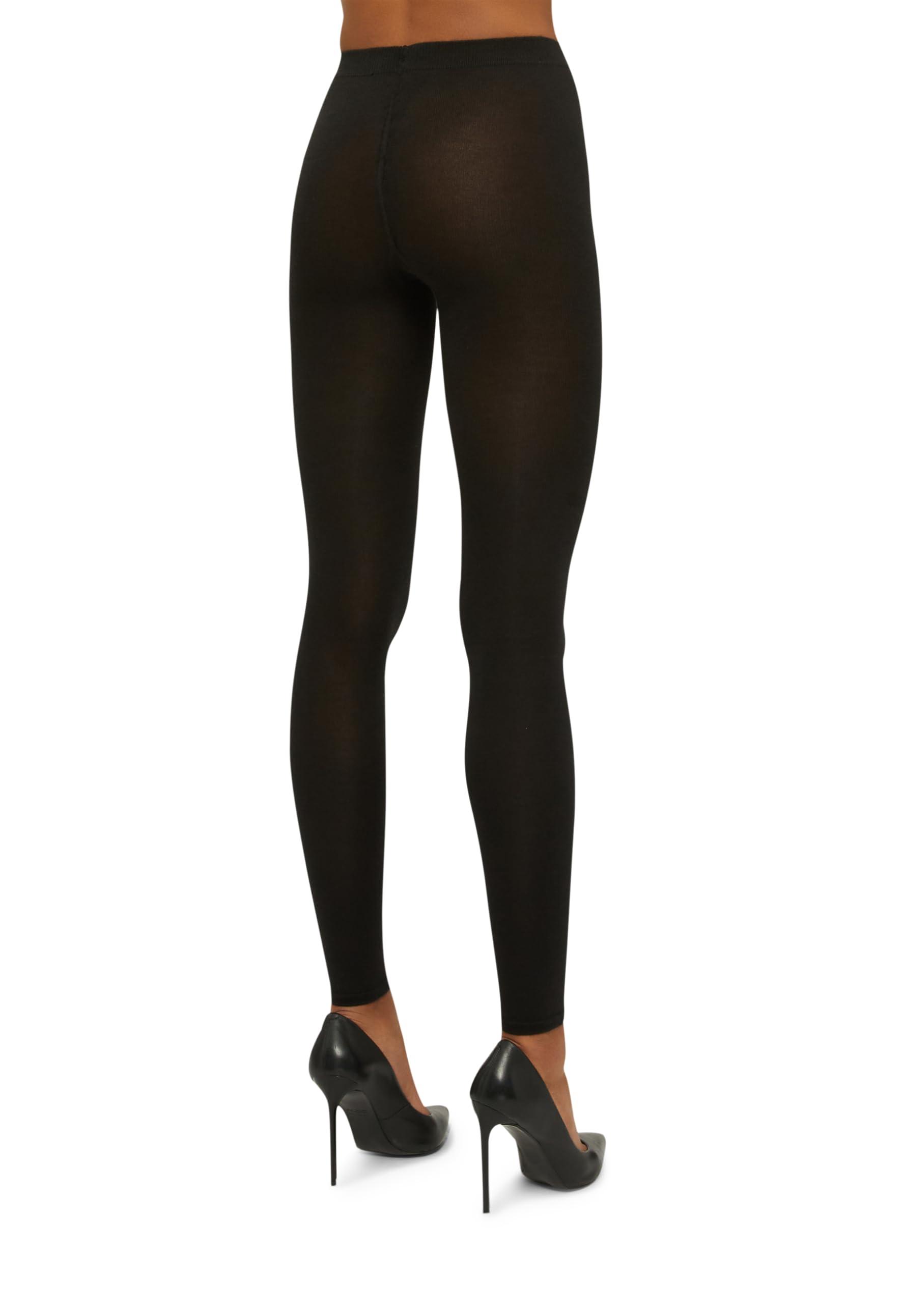 Wolford Cashmere Silk Tights Leggings for Women 250 Denier Opaque Matte Fair Silk Footless Comfortable Knitted-in Waistband - Medaid International
