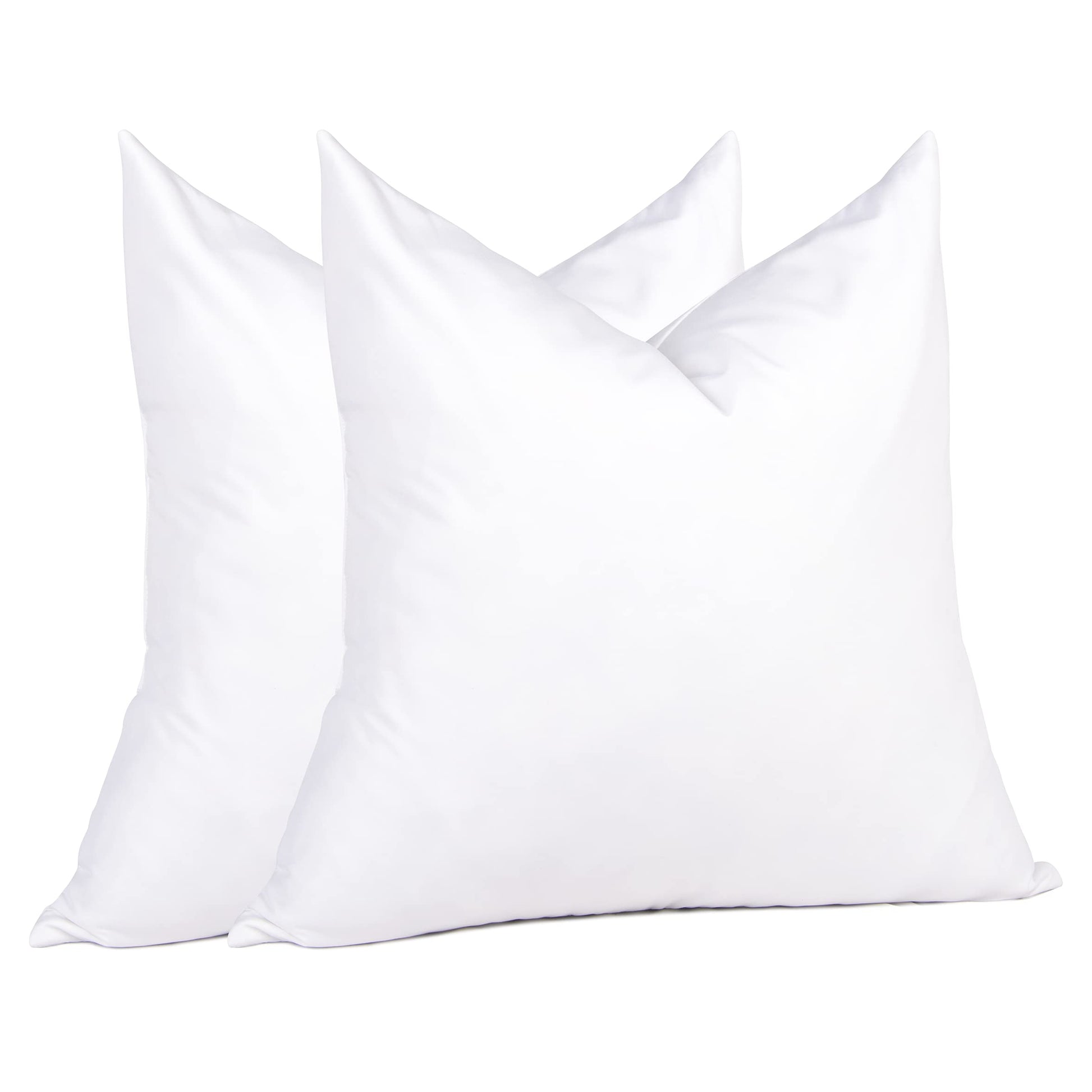 puredown® 18 x 18 Decorative Feather Down Throw Pillow Inserts (Set of 2, White) for Sofa, Couch, Bed, Machine Washable - Medaid International
