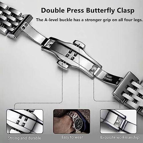 Niziruoup - Universal Stainless Steel Watch Band 14mm-24mm, Durable & Stylish