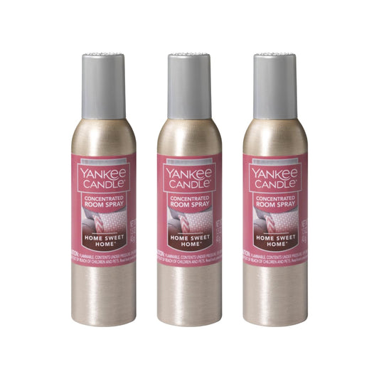 Yankee Candle Concentrated Air Freshener Room Spray, Odor Eliminator for Home, Bathroom, Home Sweet Home, 1.5 Oz (Pack of 3) - Medaid International