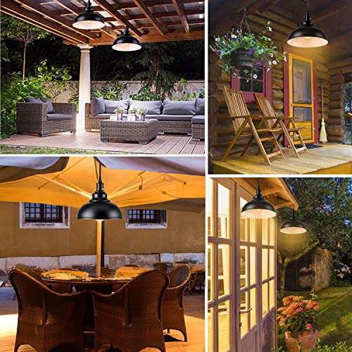 Aanyhoh - Dimmable Vintage Industrial Pendant Light with E27 Base, Black Metal Shade, 4.5m Cable