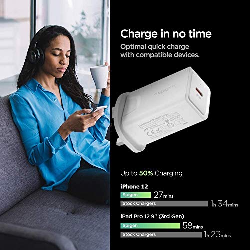 Spigen - 27W USB C Plug Charger for iPhone 14/13/12 Pro Max, Fast Charging