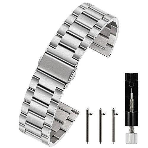 Berfine - Quick Release Stainless Steel Watch Strap, 16mm to 24mm Sizes, Durable & Stylish
