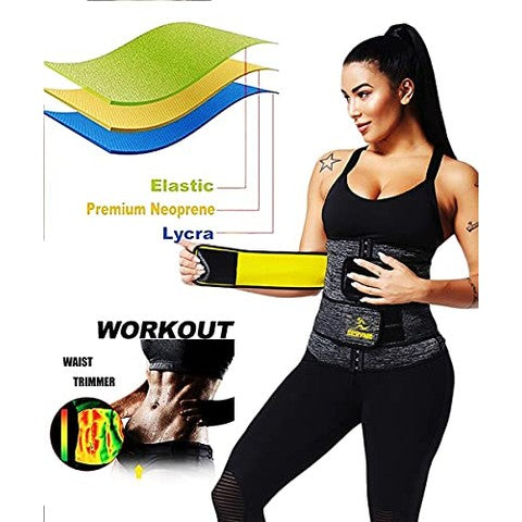 Sexywg - Sweat Waist Trainer Belt for Women, Neoprene Sauna Trimmer, Double Straps Black, XL