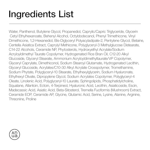 ANUA 3 Ceramide Panthenol Moisture Barrier Cream, Hydrating Face Moisturizer for Normal Skin, Panthenol, Ceramide, Centella for Skin Barrier Non Comedogenic, Korean Skincare (100ml/ 3.38 fl. oz.)|B0DCBPWGBS
