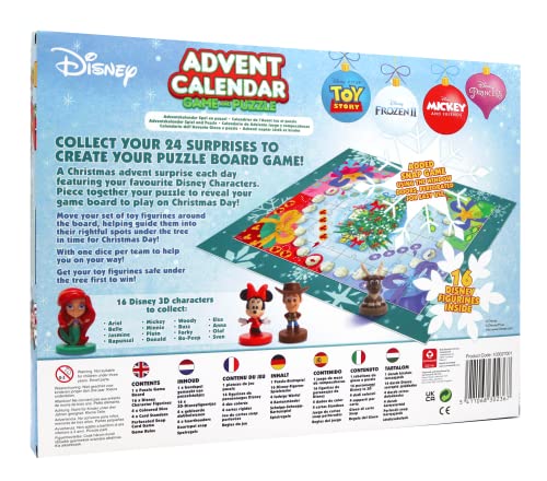 Disney Advent Calendar - Official Christmas Board Game, 16 x Disney 3D Characters Included, Great Gift for Kids, Ages 4+ - Medaid International