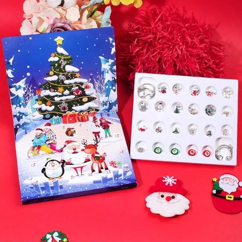 2025 Christmas Advent Calendar Bracelets for Girls 24 Days Xmas, Countdown Calendar DIY Jewelry Making Kit Gift, 22 Charm Beads 2 Bracelets for Kids Teens Women - Medaid International
