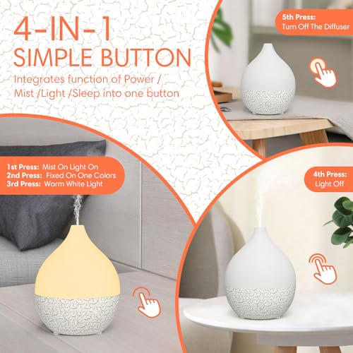 Salking - 100ml Ultrasonic Aroma Diffuser with Auto Shut Off & Warm Light