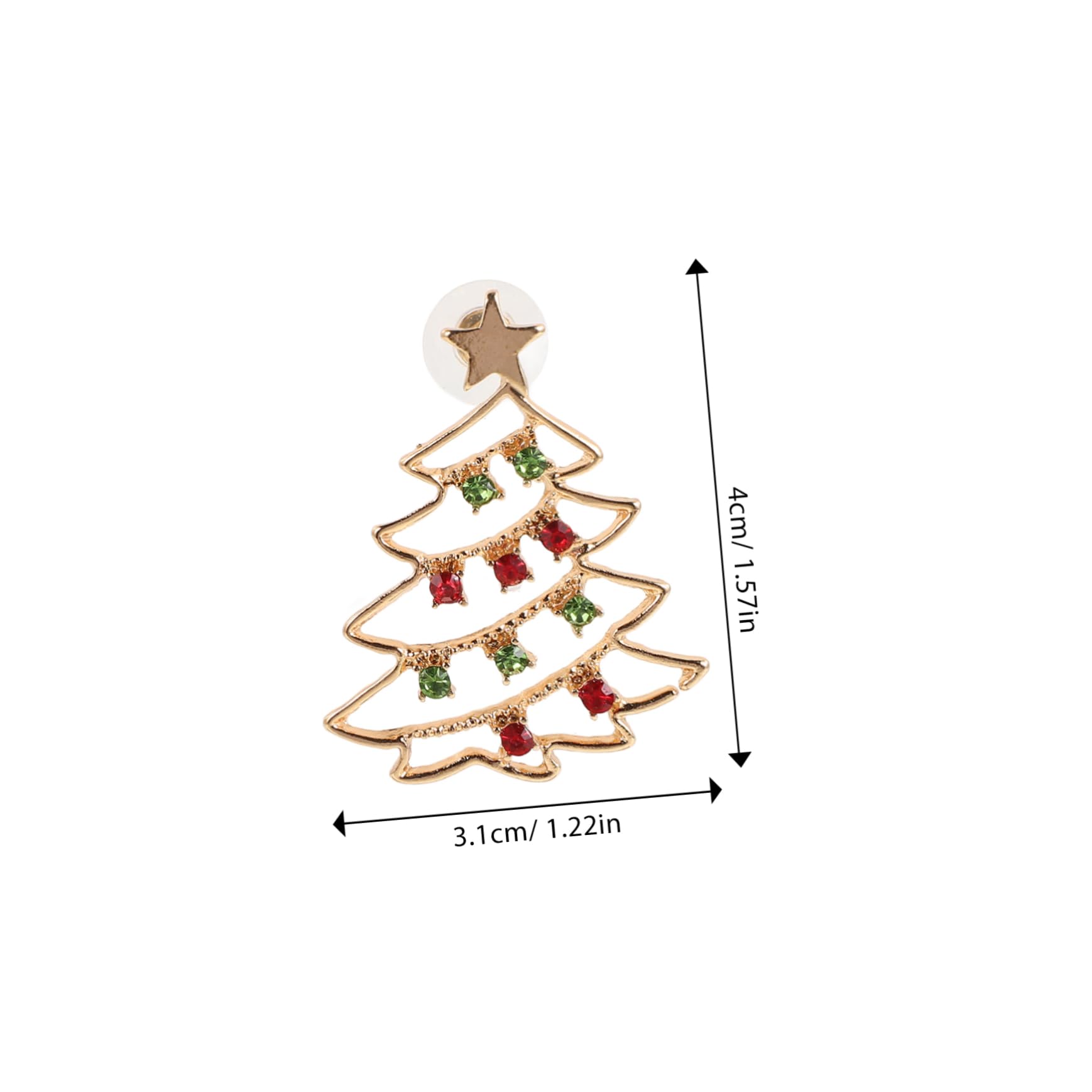1Pair Exquisite Christmas Tree Shape for Women Holiday Jewelry Festive Cartoon Design Durable Present for Xmas Parties - Medaid International