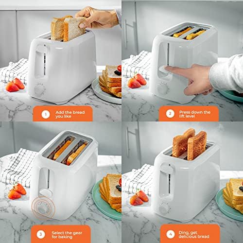 Geepas 2 Slice Bread Toaster, Variable Browning Setting, GBT36515 | Cancel Function | Removable Crumb Tray | Wide Slots and High Lift Feature | Cord Storage - Medaid