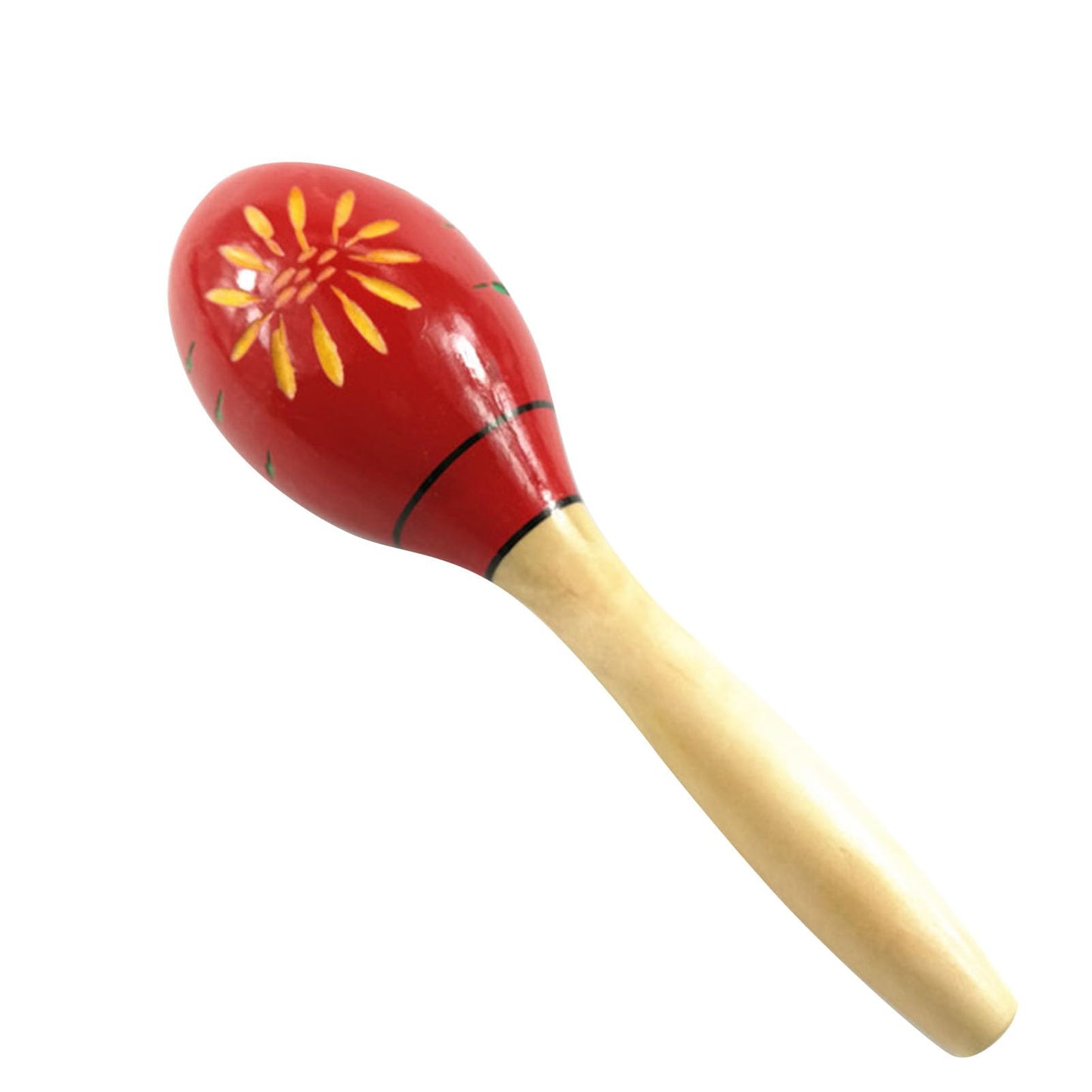 POENVFPO Maracas Musical Instruments, Easy To Use Educational Durable Maracas Wooden Shaker for Musical Fun (Long Red Carved Flowers) - Medaid International