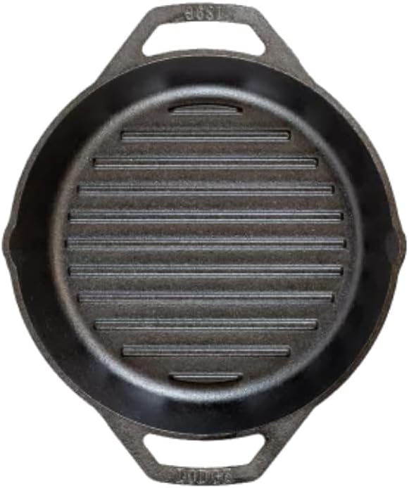 Lodge 10.25" Cast Iron Dual Handle Grill Pan, Black - Medaid - Lebanon