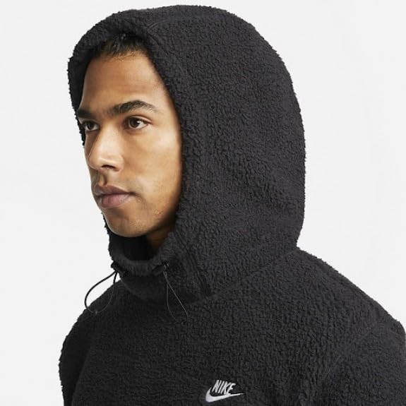 Nike Sport Essentials Sherpa Men's Hoodie Pullover (US, Alpha, Medium, Regular, Regular, Standard, Black 010) - Medaid International