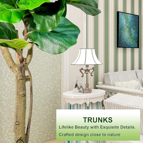 6ft Fiddle Leaf Fig Tree Artificial - Faux Ficus Lyrata Plant with Realistic Leaves in White Planter, Indoor Outdoor Fake Tree for Home Office Living Room Decor - Medaid International