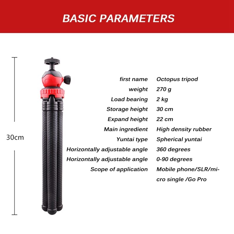 Flexible Octopus Tripod for Phone & Camera ‚Äì Mini Tripod Travel Stand with Phone Clip Mount - Medaid International