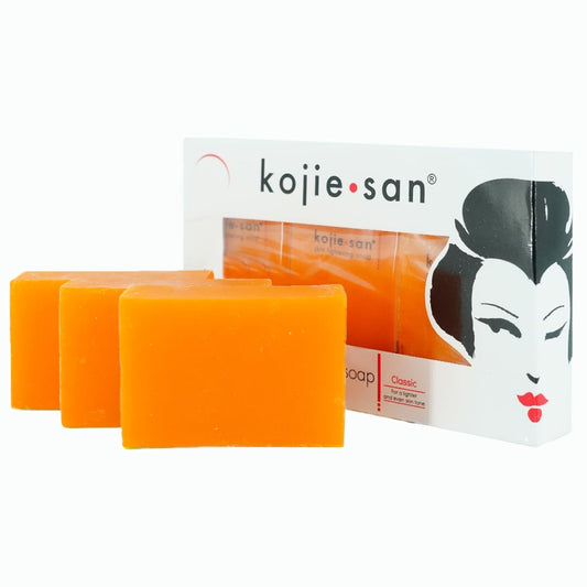 Kojie San Original Kojic Acid Soap for Face and Body – Dark Spot Remover, Gentle Cleansing Bar with Coconut Oil, Tea Tree Oil, and Glycerin – Helps Improve Skin Appearance – 65g x 3 Bars - Medaid International
