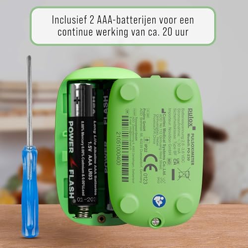 Pulox - Children's Pulse Oximeter PO-230 in Green with Stickers, Measures Oxygen Saturation & Heart Rate