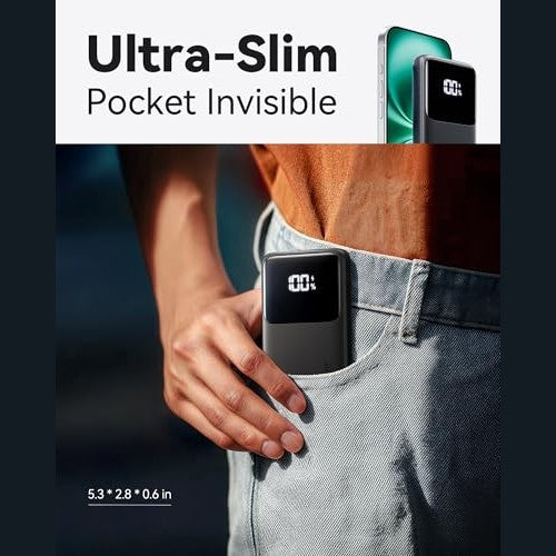 INIU - Slim 10000mAh Fast Charging Power Bank with USB C, 22.5W PD3.0
