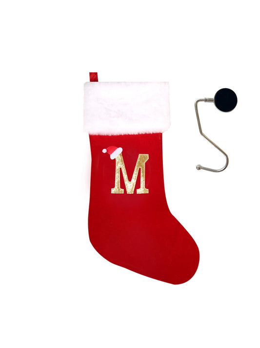 infleesh 20 Inches Monogrammed Christmas Stockings with Letters,Super Soft Christmas Stockings Large Monogram Stockings Red Letter Stockings for Christmas Holiday Xmas Gift… - Medaid International