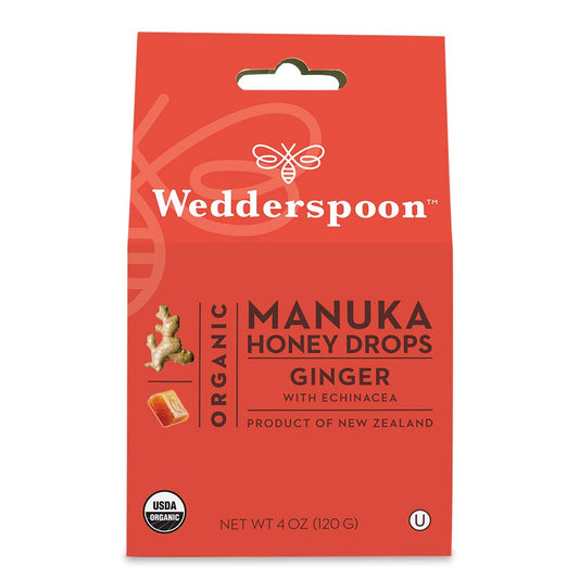 Wedderspoon Organic Manuka Honey Drops, Ginger, 4.0 Ounce - Medaid International