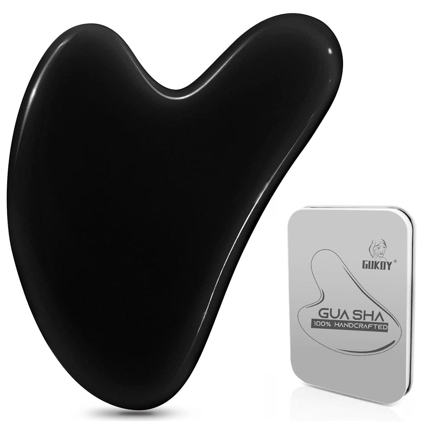 Gua Sha Facial Tools, GuaSha Massage Tool Guasha Board for SPA Acupuncture Therapy Trigger Point Treatment, Gua Sha Scraping Massage Tool (Black) - Medaid International