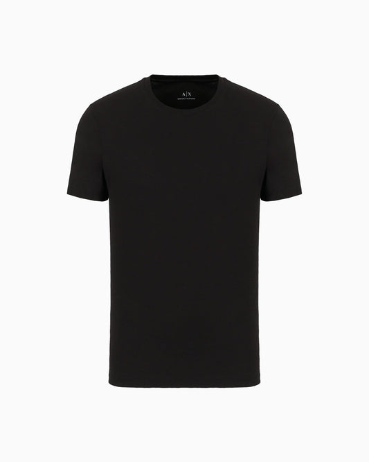 Armani Exchange Men's Solid Colored Basic Pima Crew Neck, Black, Medium - Medaid International