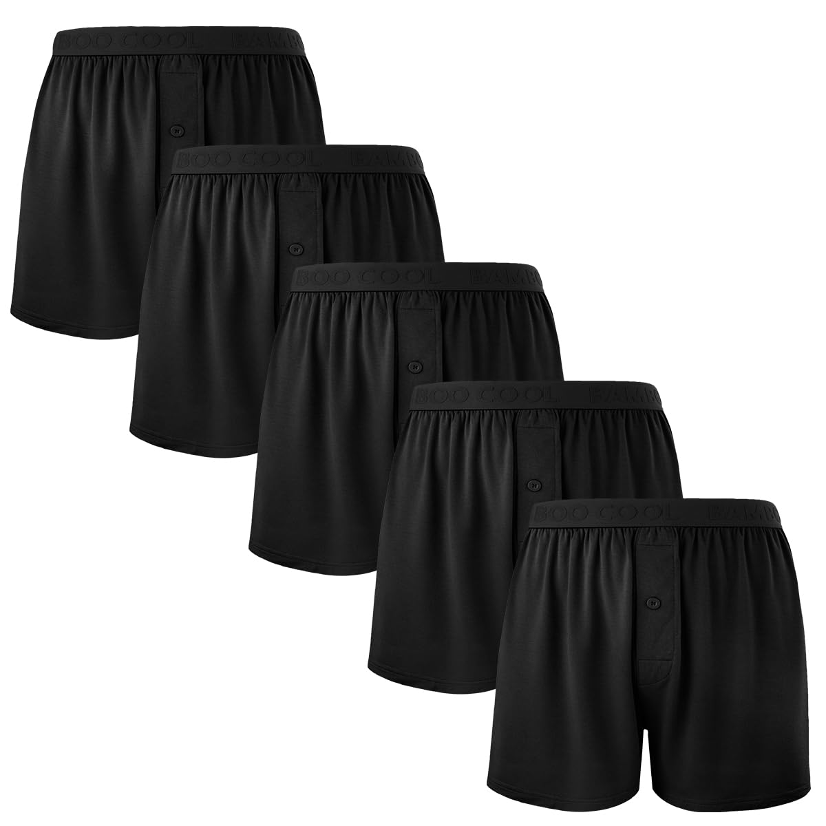 BAMBOO COOL Mens Boxer Shorts Underwear Soft Comfortable Breathable Knit Boxers Short for Men (5 Pack), XX-Large - Medaid International