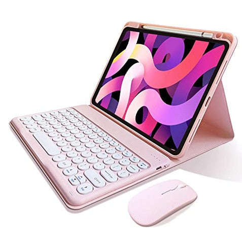 Kaitesi - Keyboard Case for iPad Mini A17 Pro/6th Gen, Detachable Pink Keyboard