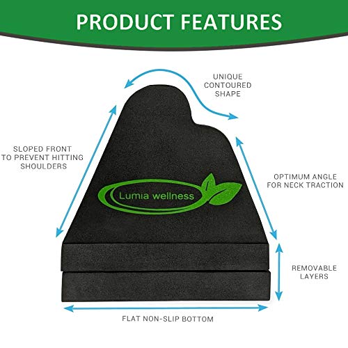 Lumia Wellness Cervical Orthotic Traction Block, Firm, Spinal & Neck Alignment, Cervical Traction Device & Neck Stretcher - Medaid International