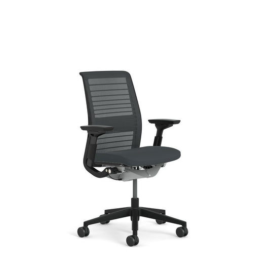 Steelcase Think Chair - Sophisticated, Multi-User - Five Points of Adjustability - Ergonomic Office Chair - Spine Comfort - Lumbar Support - Adjustable Arms - 3D Licorice Mesh Fabric Chair - Medaid International