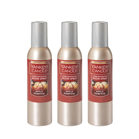 Yankee Candle Concentrated Air Freshener Room Spray, Odor Eliminator for Home, Bathroom, Apple Pumpkin, 1.5 Oz (Pack of 3) - Medaid International