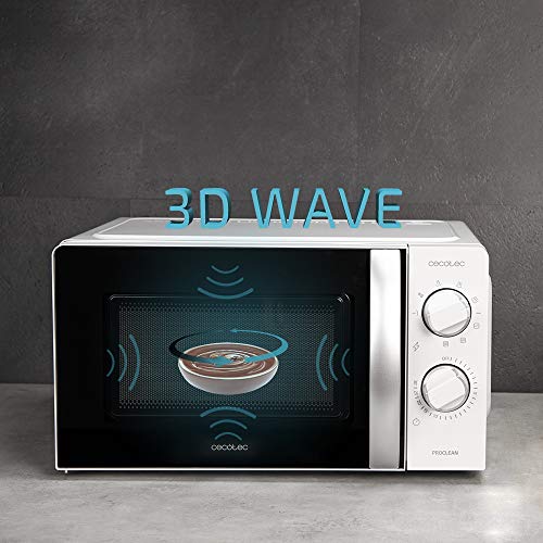 Cecotec - 700W Microwave with Grill, 20L Capacity, 6 Power Levels, 3Dwave Technology