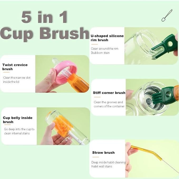 5 in 1 Bottle Cleaning Brush - Medaid International