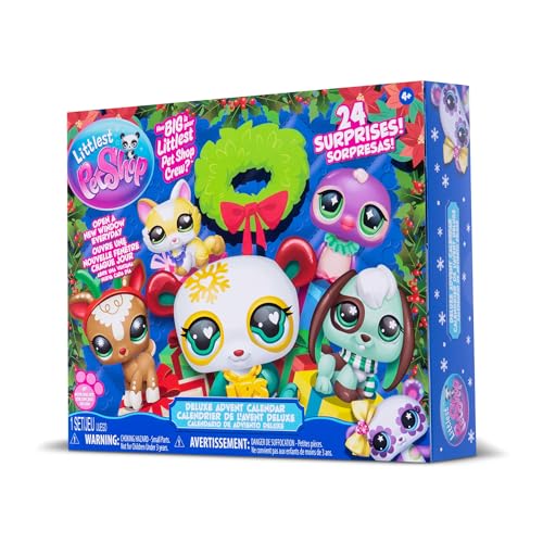 Littlest Pet Shop - Deluxe Holiday Calendar - Series 4 Advent Calendar -Gen 7 Authentic LPS Bobble Head Toy Figure, Collectible Toy Animal, Ages 4+ - Medaid International