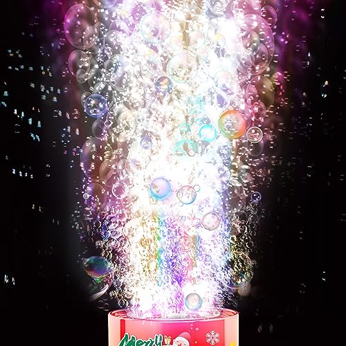 Ivtivfu - Fireworks Bubble Machine with Lights, 13 Holes, Closeable Sound, Perfect for Kids Parties