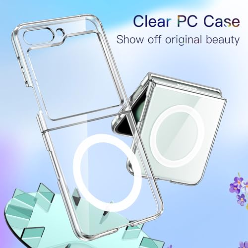 JETech - Magnetic Case for Galaxy Z Flip 5, MagSafe Compatible, Transparent Hard PC, Anti-Scratch