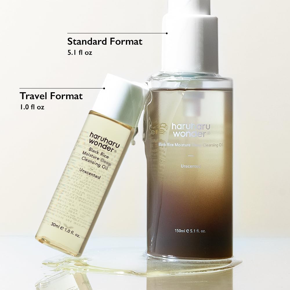 HARUHARU wonder Black Rice Moisture Cleansing Oil, Travel Size, Double Cleansing, Daily Makeup remover, Pore Oil Cleanser, Korean Skincare, Non-comedogenic, Holiday Stocking Stuffer, 1.0 fl oz - Medaid International