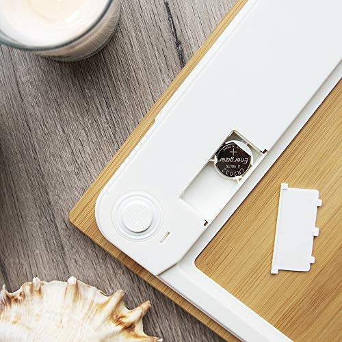 Cecotec - Precision 9300 Digital Bathroom Scales with Eco-Friendly Bamboo Platform, LCD Display, 180 kg Capacity, Includes Tape Measure